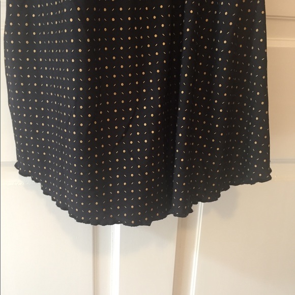 Vintage One piece bathing suit w gold polka dots and trim 1990's - Picture 3 of 6